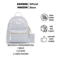 Balo EDMOND MASION MONOGRAM SS1 trắng tặng ví keychain và cardholder size M/L balo cặp túi EDM