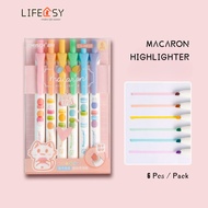 【SG STOCK】 CHOSCH Macaron Highlight Pen 6 Pcs Per Pack Macaron Theme Color Highlighter