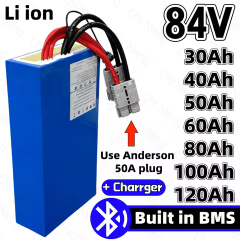 84V 30Ah 30A 50Ah 80Ah 100Ah 100A 72V 60Ah 60A lithium ion battery pack bluetooth BMS for 5000w 6000