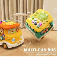 Children Educational Early Education Bus Whack-a-Mole Story Multifunctional Baby Six-Sided Drum Toys