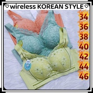 LACE kawkaw plus saiz wireless bra ,super big, soft  baju dalam Floral  daisy 3/4 Coverage 46A 46B 4