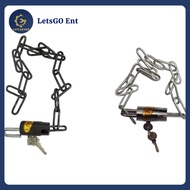 -Black and white, bike chain lock, bicycle lock, motorcycle lock, chain lock