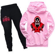 Squid Game Girls Hoodie Jogger Set Boys Hooded Sweater Long Pants Keep Warm In Spring and Autumn Pk1314A Casual Autumn Cotton