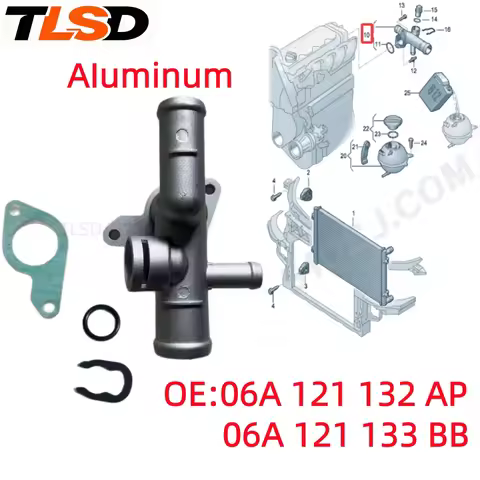 Aluminum Engine Coolant Water Pipe Connector 06A121132D 06A121132Ap 06A121133Bb 06A121132G 06A121133