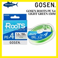 GOSEN ROOTS PE X4 LIGHT GREEN 150M BRAIDED LINE