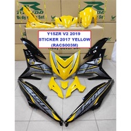 Cover Set Rapido Y15ZR V2 Yamaha Year 2019 -Sticker 2017 Color Yellow Ysuku Accessories Motor Y15 Ku