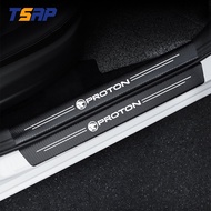 5Pcs/Set Car Door Side Step Sill Strip Carbon Fibre Leather Anti Scratch Protector Stickers for Proton Lriz Persona Preve X70 X50