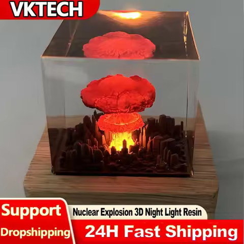 Handmade Original Atomic Bomb Nuclear Explosion Mushroom Cloud Lamp Resin Lava Lamp USB Night Light 