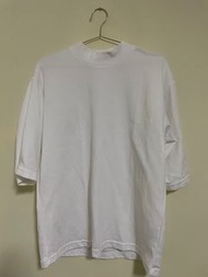 U AIRism 棉質寬版中高領T恤(五分袖)