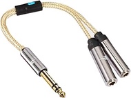 ukiism 1/4 Splitter Cable, 1/4" TRS 6.35mm Stereo Male Plug to Dual 1/4" TRS 6.35mm Female Jack Audi