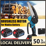 21V 6 Inches Mini Electric Chain Saw Cordless Woodworking Pruning Chainsaw Brushless Garden Tool wit