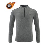 HONMA Titleist เสื้อผ้ากีฬาบอลเสื้อกีฬาแขนยาวกางเกงเล่นกอล์ฟผู้ชายบุขนแกะที่อบอุ่นเรียงราย PXG1ฤดูใบ