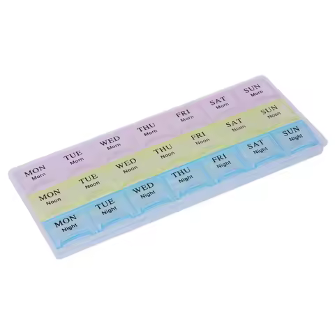 Weekly Pill Organizer 3 Times A Day 7 Day Pill Organizer 21 Compartments Pill Box for Vitamin Fish O