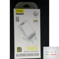 Pavareal wc-57 Fast Charging Adapter Uk Plug 2 usb