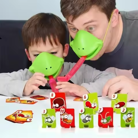 Frog Mask Wagging Tongue Lick Cards Board Games for Children Family Party Toys Antistress Funny Desk