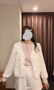 韓國yard tweed lace蝴蝶結薄外套hanna
