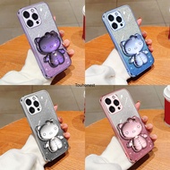 New Casing For Apple iPhone 15 Pro Max Case iPhone 14 Plus Case iPhone 13 Mini Case iPhone 7 Case iPhone 8 Case iPhone 6 Case iPhone 6S Case iPhone X Case iPhone XS Case iPhone XR Case Cute Hello Kitty Vanity Mirror Holder Stand Shiny Phone Case Cases VY