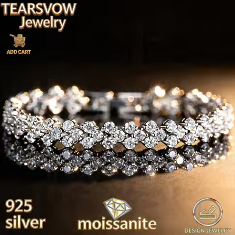 9.1 carat moissanite tennis bracelet, suitable for both men and women, made of S pure silver materia
