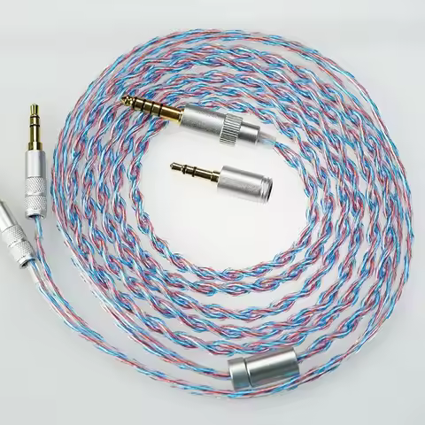 JUZEAR Flare Balanced Headphone Cable with 3.5mm+4.4mm+TypeC to Dual TRS Interchangeable Plug Cable