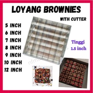 Loyang Brownies Cutter Acuan Mould Brownie Pan 8x8 inci Acuan Brownies Tray Sekat 10x10 Cookies Alum