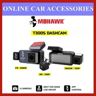 Mohawk T300S 3 Channel DVR Car Camera Dashcam Front Inside Rear Camera (1080P+720P+720P)