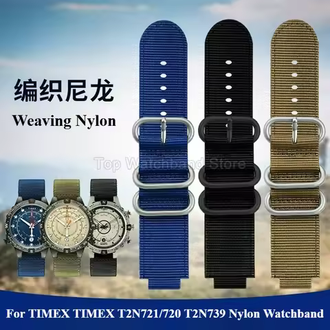 Casual Outdoor Nylon Watch Accessories 16mm for TIMEX TIMEX Tide-Temp-Compass T2N721/720 T2N739 Conv