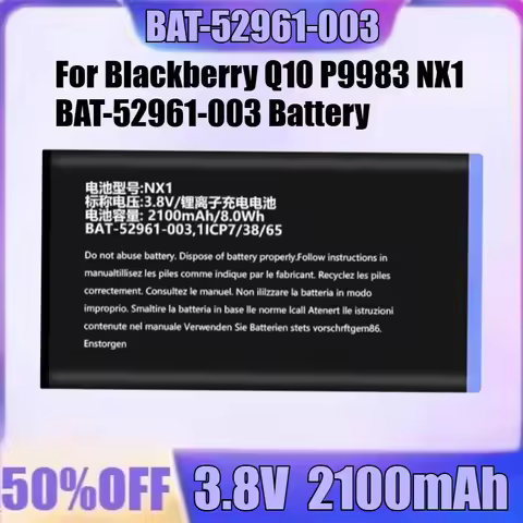 New BAT-52961-003 3.8V 2100mAh High Quality Battery for Blackberry Q10 P9983 NX1 BAT-52961-003 Batte