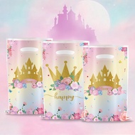 40pcs Girl Crown Castle Design Party Candy Biscuit Packaging Bag, Princess Castle Theme Party Suppli