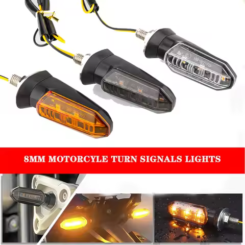Motorcycle LED Turn Signal Lights 8mm Mini Flashing Light For Honda CBR500R CBR650F CB500X CRF250L M