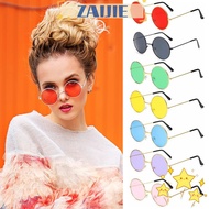 ZAIJIEE Metal Sunglasses Women Men Party Disco Circle Glasses