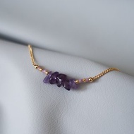 【紫晶米珠】天然碎石水晶手鏈