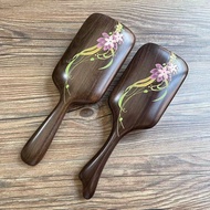 In Stock Ebony Wood Cushion Comb Large Size Ebony Wood Painted Comb Wholesale Women's Special Straig