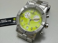 NOS 未使用品連吊牌 舊倉底 Raymond Weil（雷蒙威）Parsifal W1 6800 青檸綠 Lime 石英 計時 軍錶款 Unisex 手錶 35MM