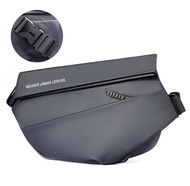 全城熱賣 - 胸包男士斜挎機能包單肩包（簡潔版灰色插扣）【尺寸：40cm * 13cm * 20cm】