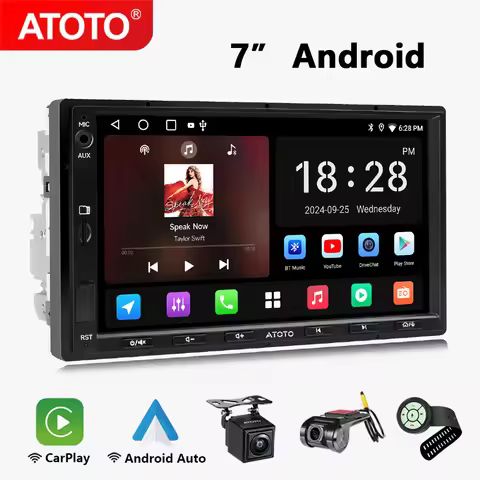 ATOTO 7 inch 2Din Android Car Radio Wireless Carplay Screen Android Auto Double 2 Din Bluetooth Ster
