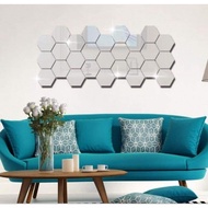 CERMIN HIASAN DINDING HEXAGON PENYERI KEDIAMAN ANDA / HEXAGON MIRROR WALL ART