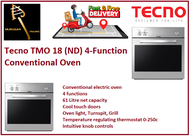 Tecno TMO 18 (ND) 4-Function Conventional Oven / FREE EXPRESS DELIVERY
