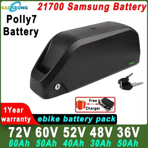 Electric Bike Down Tube 36 48v 52 60v 72v Hailong Polly DP7 21700 Lithium Battery 25ah 30 40ah 50 60