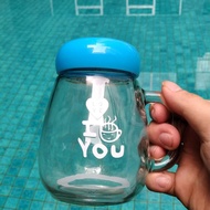 [FREE Bubble] PORTABLE Glass Cup I LOVE U 360ML