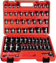 BLACKROBOT 59PCS 3/8" and 1/2” Drive Impact Socket Set, Metric/SAE Deep/Shallow, Cr-Mo, 6-Point, 3/8