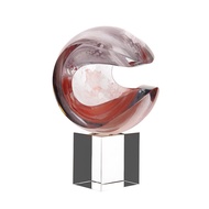 New High-end Home pink Unique Patent Temple Decorative Candy Decorationlarge Fiver Glass Soccer Deco