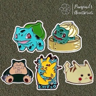 Shop: Pokemon Fushikidane And PIKACHU Brooch | BULBASAUR & SNORLAX-Pokémon Enamel Pin