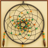 [chasoedivine.sg] Handmade DreamCatcher Double Ring Circular Net Peacock Feather Wind Chimes Car Interior Pendant Home Room Durable Easy to Use
