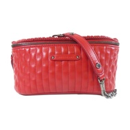 Longchamp 牛皮皮革Amazone Convertible Belt Bag鏈帶肩背袋/腰包紅色