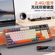 Free Wolf M96 Dual Mode Bluetooth Wireless Keyboard Charging Silent Notebook MAC PBT Ball Cap with S