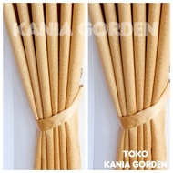 Gorden hordeng tirai bahan blackout embos model smokering minimalis gold merah coklat abu hijau leba