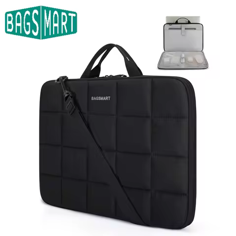 BAGSMART Laptop Sleeve Bag 15.6 Inch Computer Briefcase Shockproof Notebook Pouch For Macbook HP Del