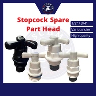 PVC Stopcock Spare Part Head Socket Type Plastic Stopcock Stop Valve Kepala Paip Air Plastik Stopkok