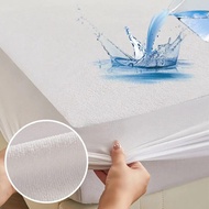 Mattress Protector Waterproof Fitted Sheet, Super Absorbent Microfiber Terry Mattress Cover, Soft Breathable Deep Pocket