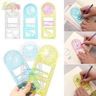 ECYOU Multifunctional Geometric Ruler High School Plastic Architecture Supply Rotatable Drawing Rule